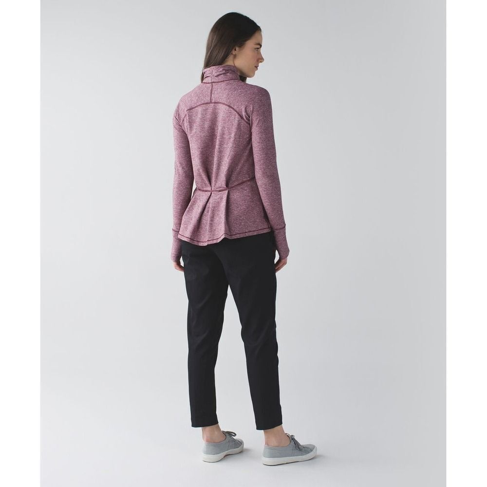 Lululemon Warm Your Core Long Sleeve Tee. Heathered Bordeaux Drama. Sz 6